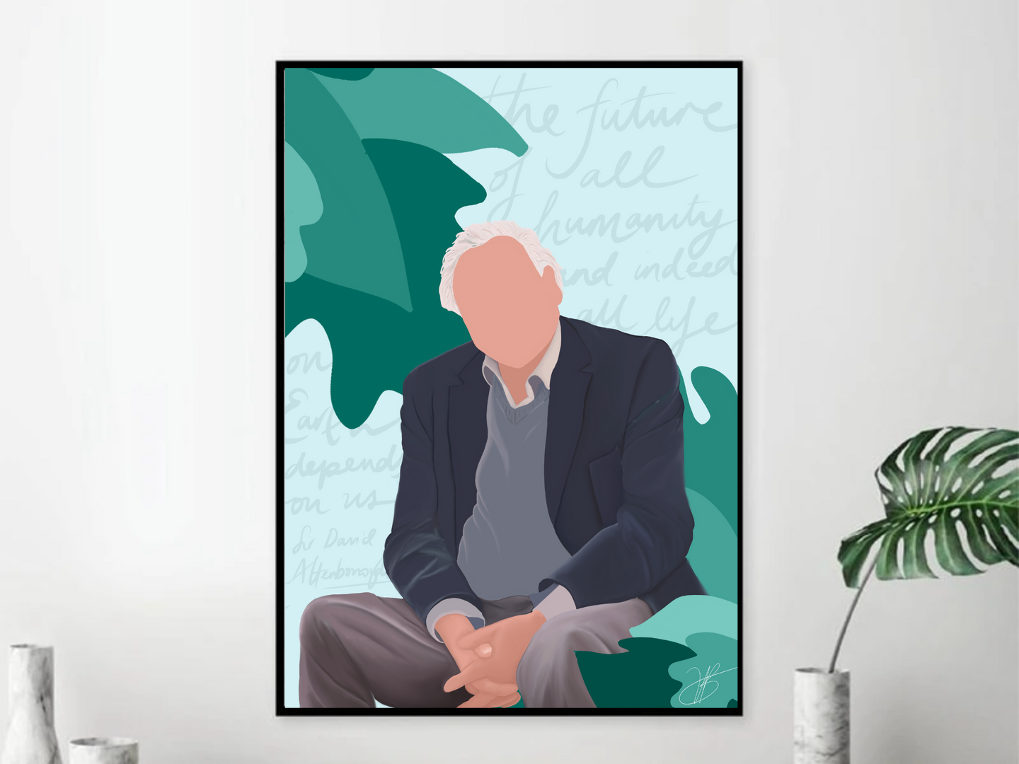 Wall Canvas - David Attenborough Artwork