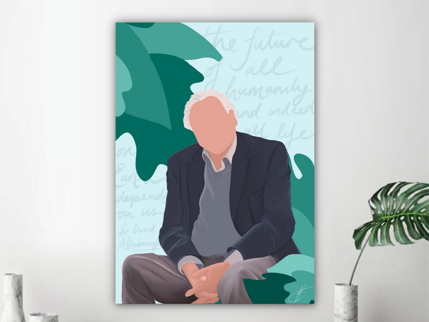 Wall Canvas - David Attenborough Artwork