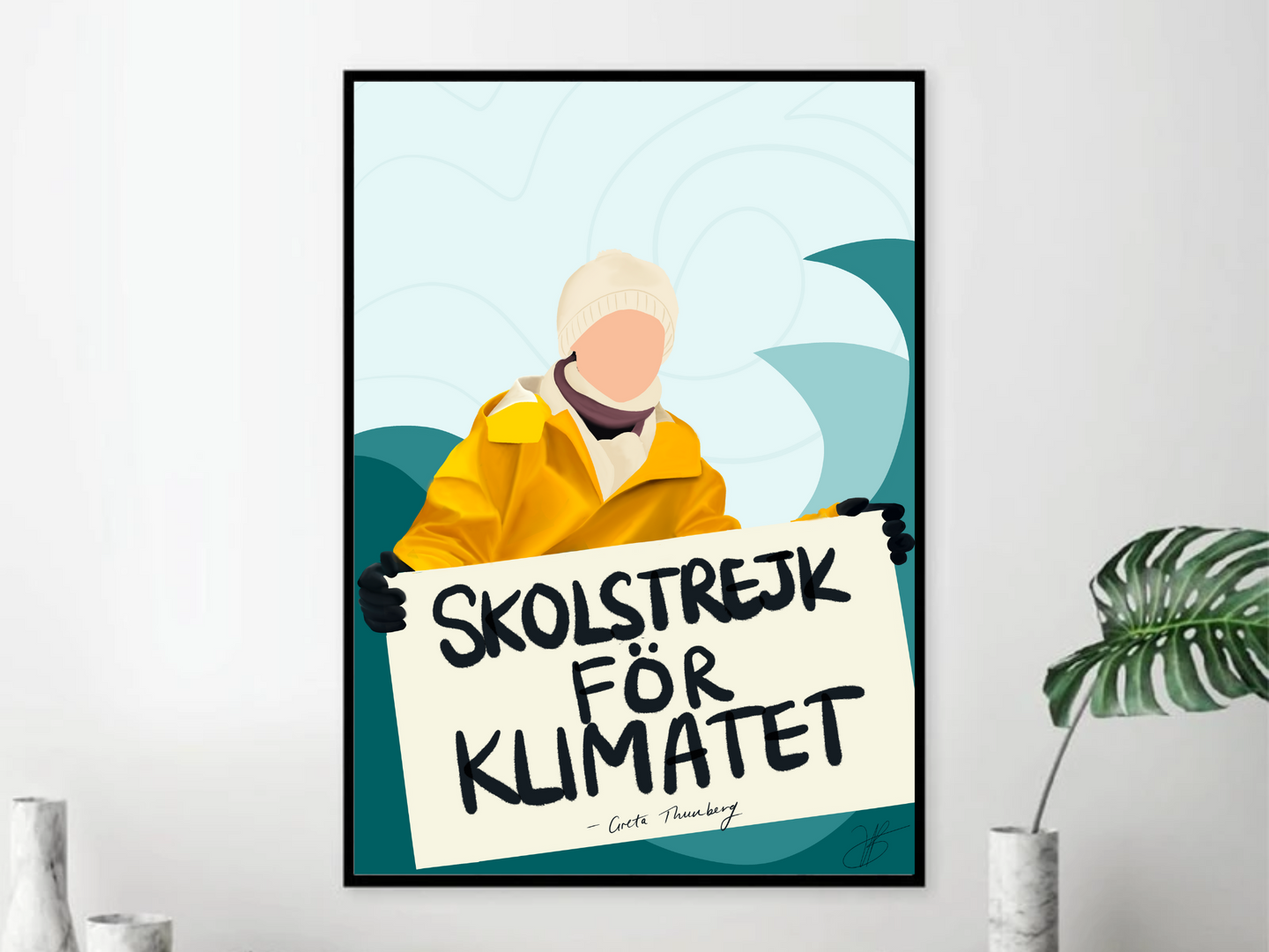 Wall Canvas - Greta Thunberg Artwork