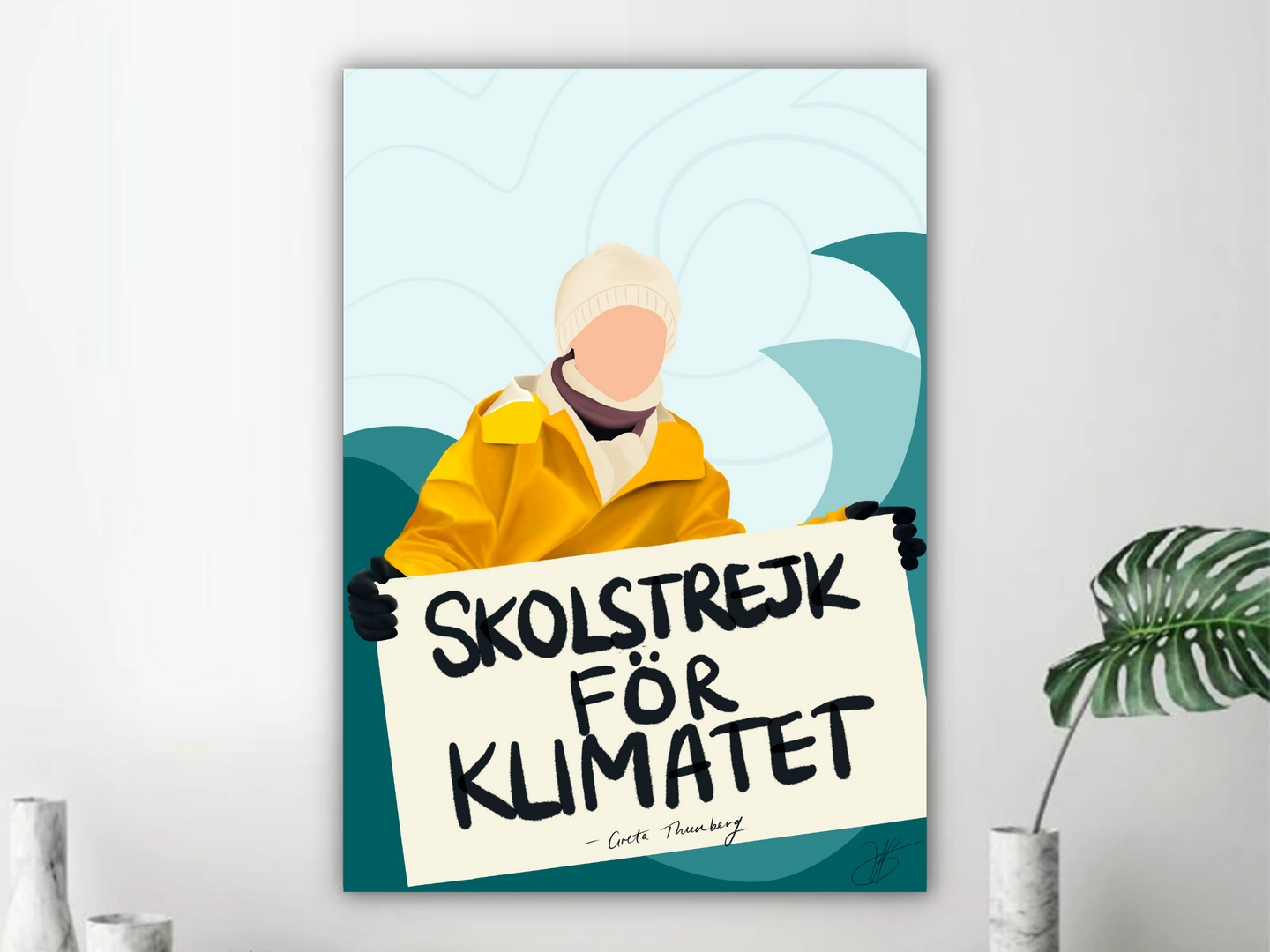 Wall Canvas - Greta Thunberg Artwork