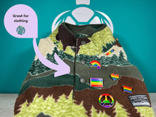 Load image into Gallery viewer, LGBTQ+ Rainbow Badges Gift Set | 6 Style Pack + Gift Box | Gay Pride Week | Metal Rainbow Bag & Clothes Badges | 100% Ecofriendly Packaging